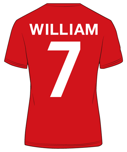 Tryck med siffror och bokstäver på t-shirt