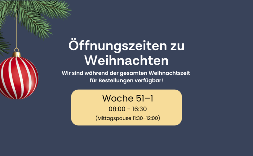 Öffnungszeiten zu Weihnachten