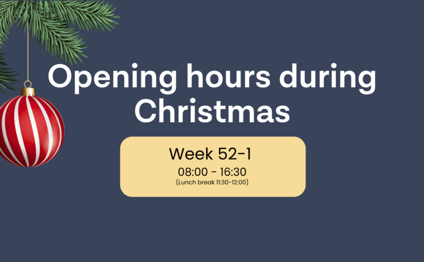 Opening hours during Christmas